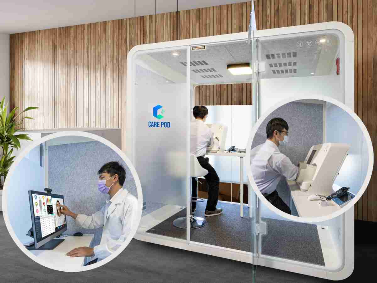 达擎于医疗科技展中展出＂远距诊疗舱＂，，，，以因应医疗数字化及社会高龄化趋势下、、、复诊及慢性病患等族群对于远距看诊需求逐渐升高所推出的创新整合方案。。。多功能合一、、高隐私性的远距诊疗舱可根据病患端与医师端的不同需求，，提供弹性化及客制化功能，，节省医生和病患的精力及时间